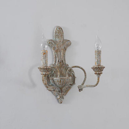 French Double Head Candelabra 2-Light Wall Sconce Lamp
