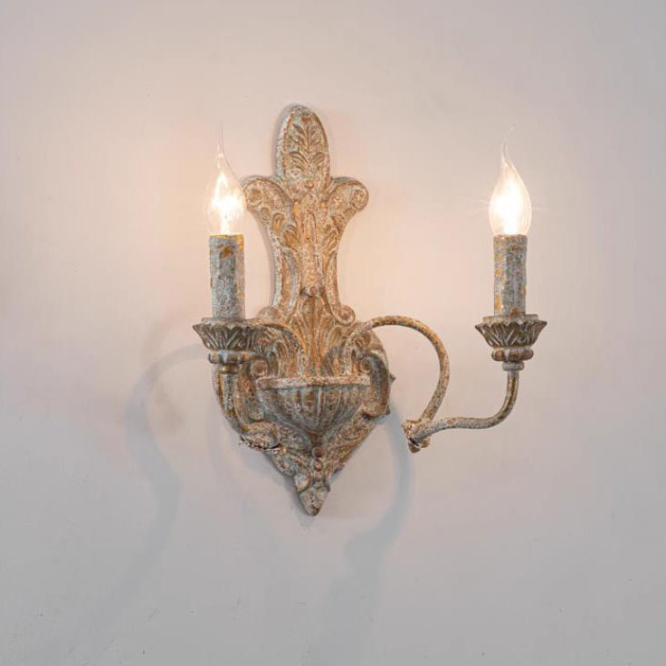 French Double Head Candelabra 2-Light Wall Sconce Lamp