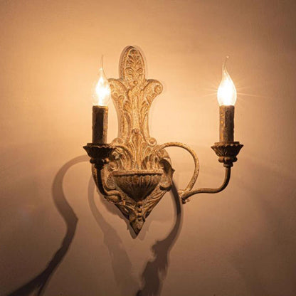 French Double Head Candelabra 2-Light Wall Sconce Lamp