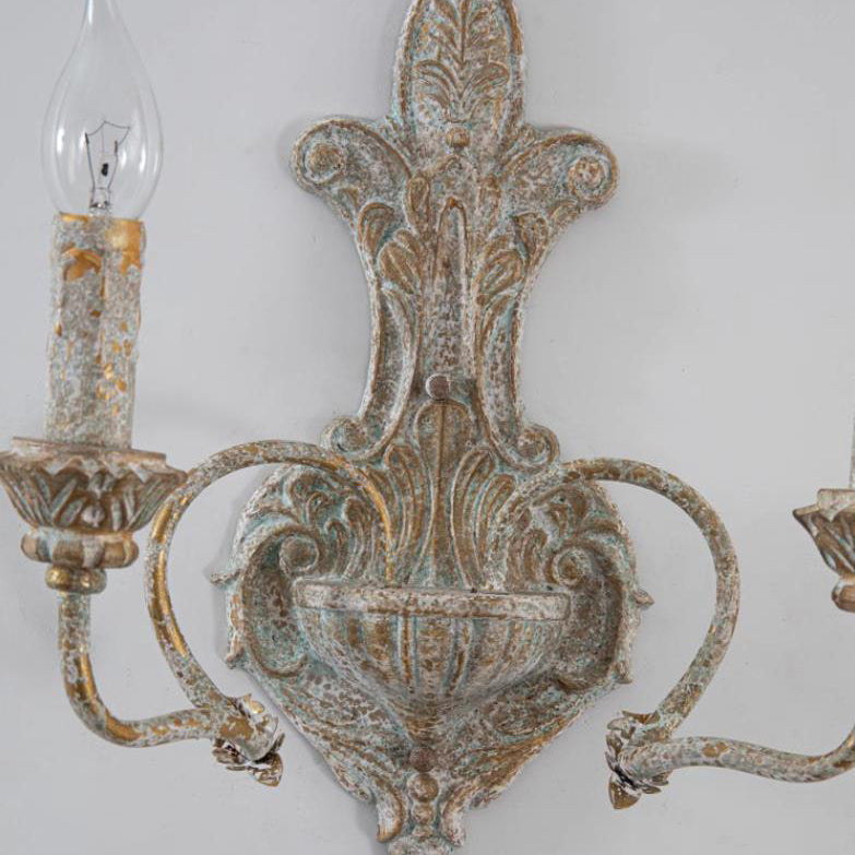 French Double Head Candelabra 2-Light Wall Sconce Lamp