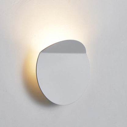 Danish Brushed Aluminum Folded Disc LED Wall Sconce Lamp