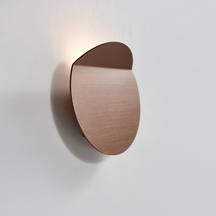 Danish Brushed Aluminum Folded Disc LED Wall Sconce Lamp