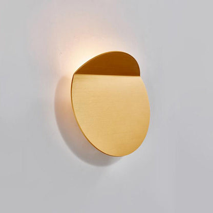 Danish Brushed Aluminum Folded Disc LED Wall Sconce Lamp