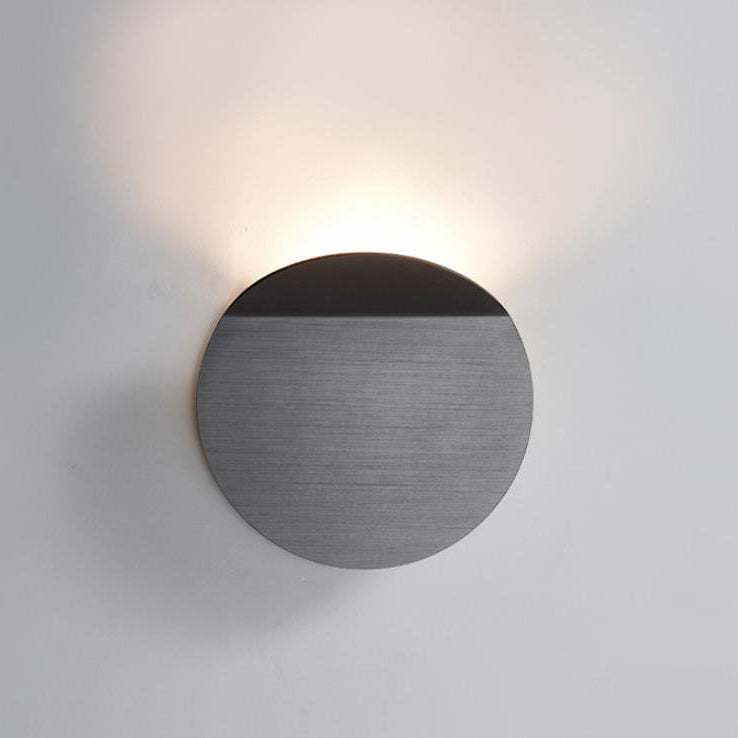 Danish Brushed Aluminum Folded Disc LED Wall Sconce Lamp