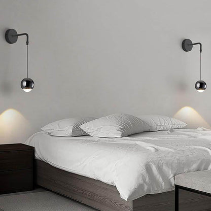 Minimalist Round Ball Aluminum Glass LED Wall Sconce Lamp