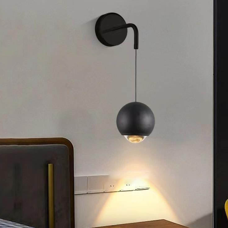 Minimalist Round Ball Aluminum Glass LED Wall Sconce Lamp