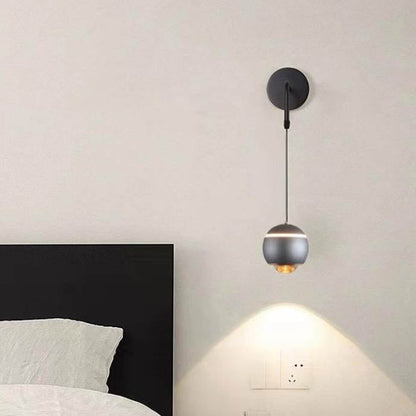 Minimalist Round Ball Aluminum Glass LED Wall Sconce Lamp
