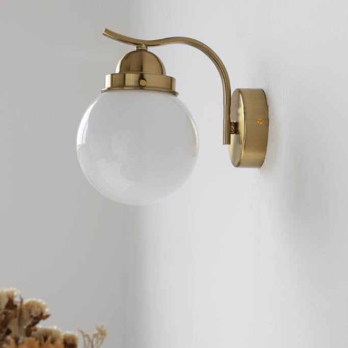 Modern Simplicity Glass Ball 1-Light Wall Sconce Lamp