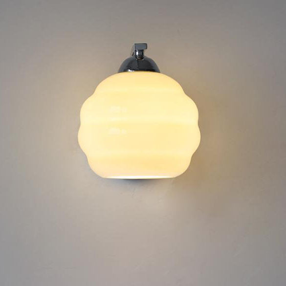 Simplicity Iron Glass Round Ball 1-Light Wall Sconce Lamp