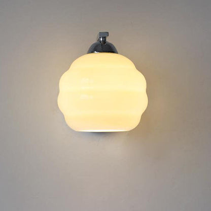 Simplicity Iron Glass Round Ball 1-Light Wall Sconce Lamp