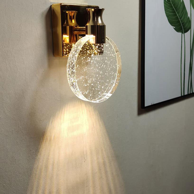 Nordic Hardware Crystal Round LED Wall Sconce Lamp