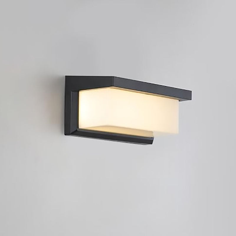 Minimalist Solar Rectangle PC LED Outdoor Wall Sconce Lamp