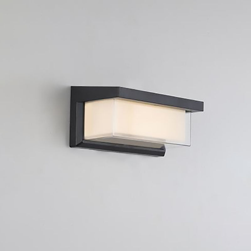 Minimalist Solar Rectangle PC LED Outdoor Wall Sconce Lamp