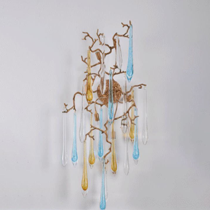 Deco Drops Full Copper Crystal 6-Light Wall Sconce Lamp