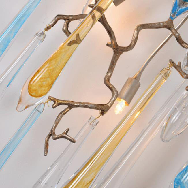 Deco Drops Full Copper Crystal 6-Light Wall Sconce Lamp