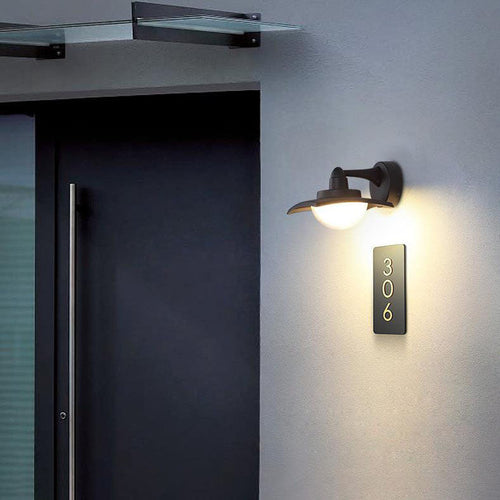Aluminum Round Glass Shade LED Waterproof Wall Sconce Lamp
