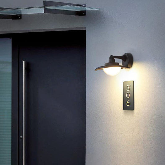 Aluminum Round Glass Shade LED Waterproof Wall Sconce Lamp
