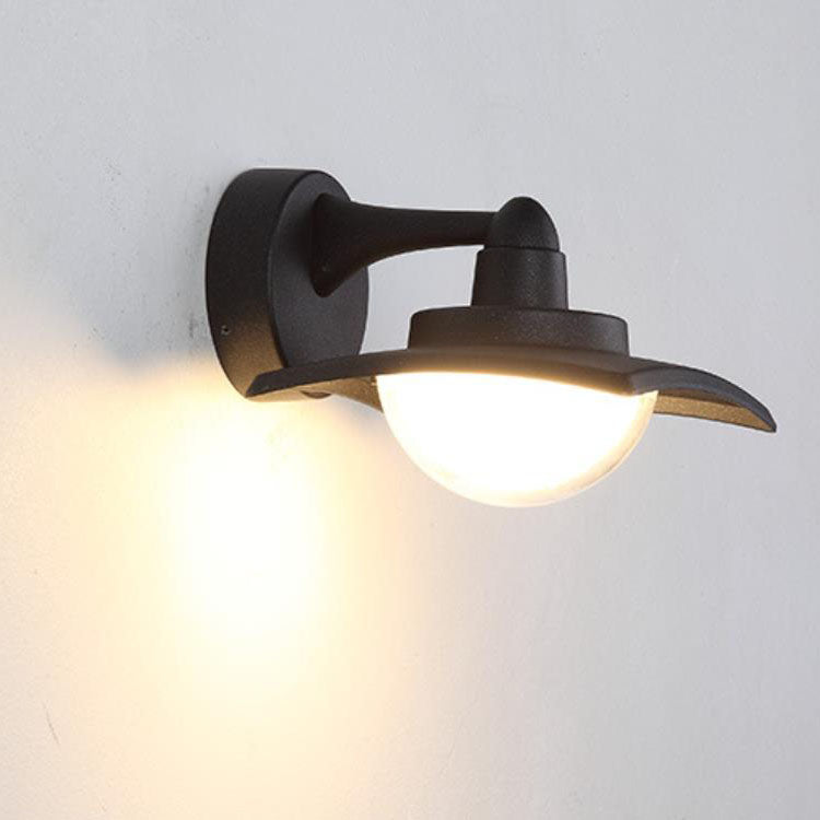 Aluminum Round Glass Shade LED Waterproof Wall Sconce Lamp