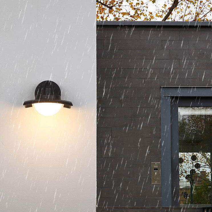 Aluminum Round Glass Shade LED Waterproof Wall Sconce Lamp