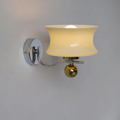 Scandinavian Iron Drum Wave Arm 1-Light Wall Sconce Lamp