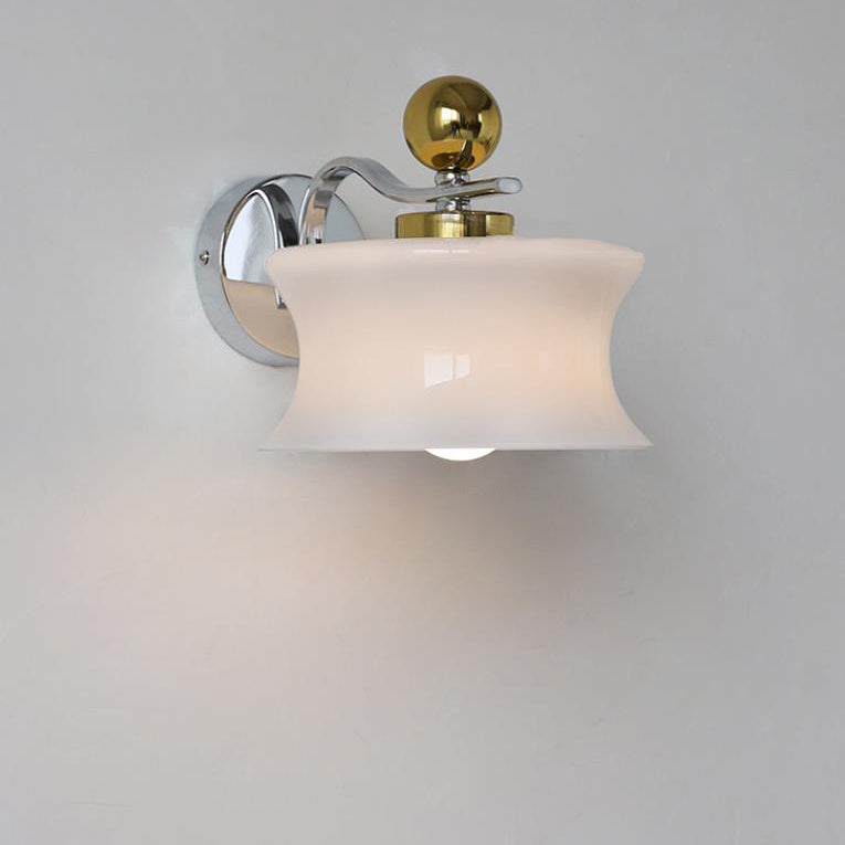 Scandinavian Iron Drum Wave Arm 1-Light Wall Sconce Lamp