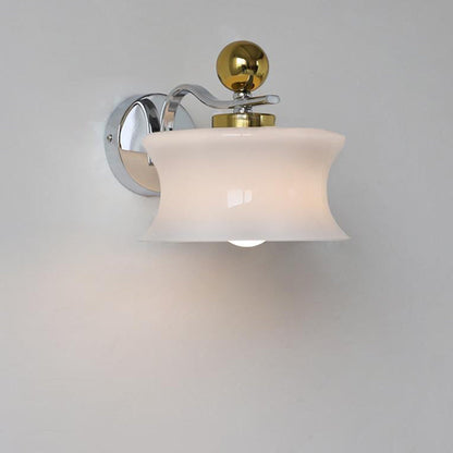 Scandinavian Iron Drum Wave Arm 1-Light Wall Sconce Lamp