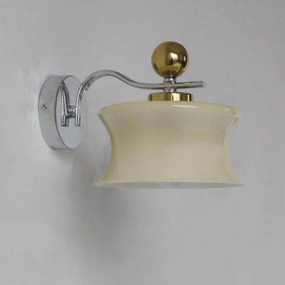 Scandinavian Iron Drum Wave Arm 1-Light Wall Sconce Lamp