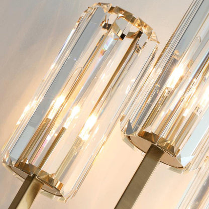 Luxury Cylinder Hardware Crystal 3-Light Wall Sconce Lamp