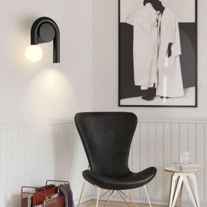 Simplicity Iron U-shaped Line 2-Light Wall Sconce Lamp