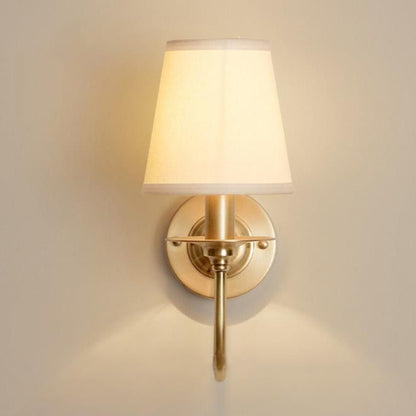 Scandinavian Bent Brass Fabric 1-Light Wall Sconce Lamp