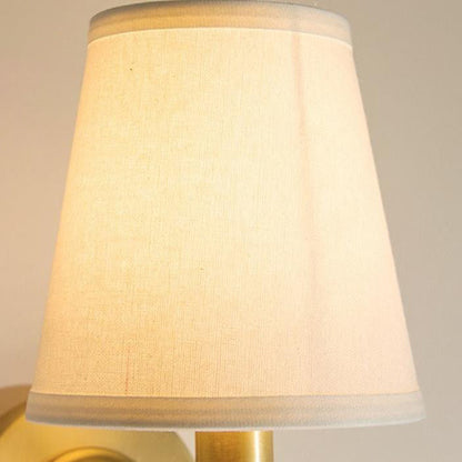 Scandinavian Bent Brass Fabric 1-Light Wall Sconce Lamp