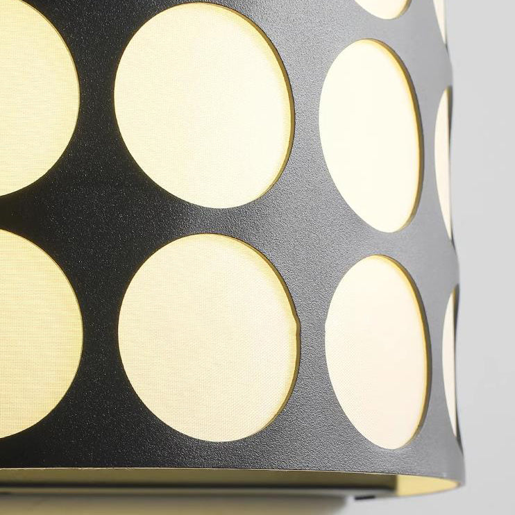 Scandinavian Cylinder Dot Fabric Iron LED Wall Sconce Lamp