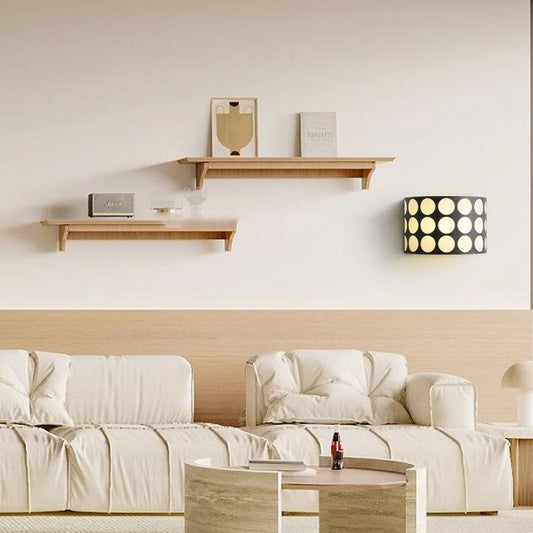 Scandinavian Cylinder Dot Fabric Iron LED Wall Sconce Lamp