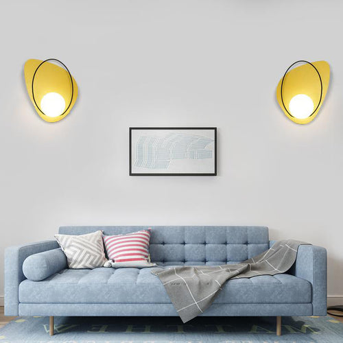 Deco Geometric Iron Round Shade 1-Light Wall Sconce Lamp