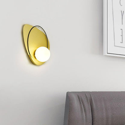 Deco Geometric Iron Round Shade 1-Light Wall Sconce Lamp