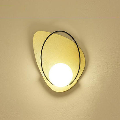 Deco Geometric Iron Round Shade 1-Light Wall Sconce Lamp
