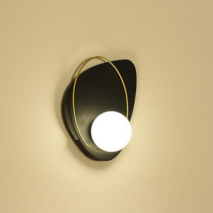 Deco Geometric Iron Round Shade 1-Light Wall Sconce Lamp