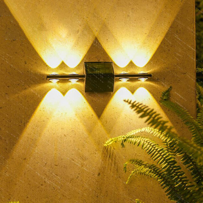 Solar Long Triangle ABS PC LED Outdoor Wall Sconce Lamp