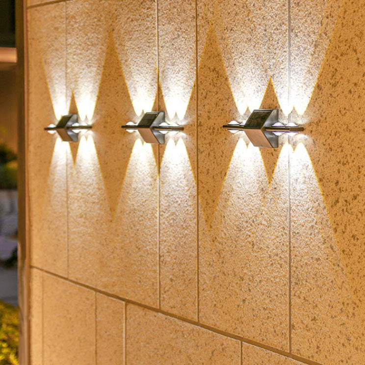 Solar Long Triangle ABS PC LED Outdoor Wall Sconce Lamp
