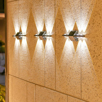 Solar Long Triangle ABS PC LED Outdoor Wall Sconce Lamp