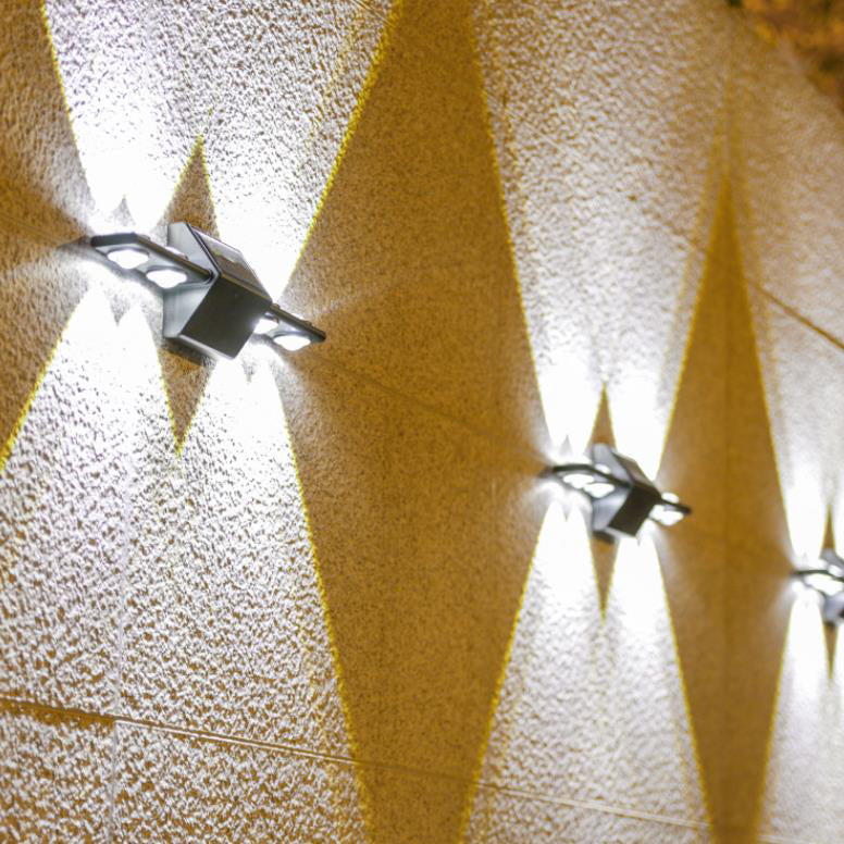 Solar Long Triangle ABS PC LED Outdoor Wall Sconce Lamp