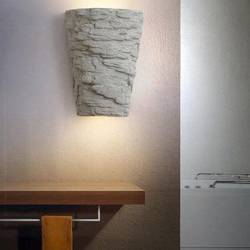 Simplicity Cement Round Shade 1-Light Wall Sconce Lamp