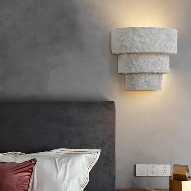 Simplicity Cement Round Shade 1-Light Wall Sconce Lamp