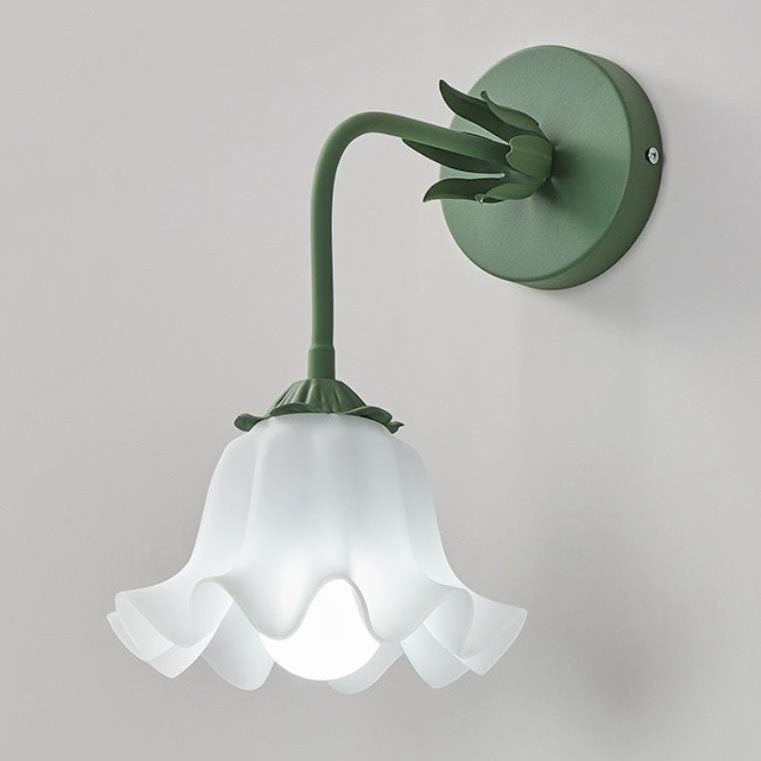 Acrylic Bell Orchid Flower Shade 1-Light Wall Sconce Lamp