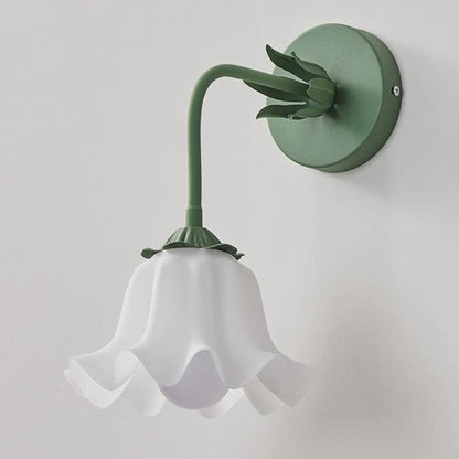 Acrylic Bell Orchid Flower Shade 1-Light Wall Sconce Lamp