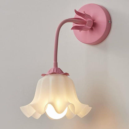 Acrylic Bell Orchid Flower Shade 1-Light Wall Sconce Lamp