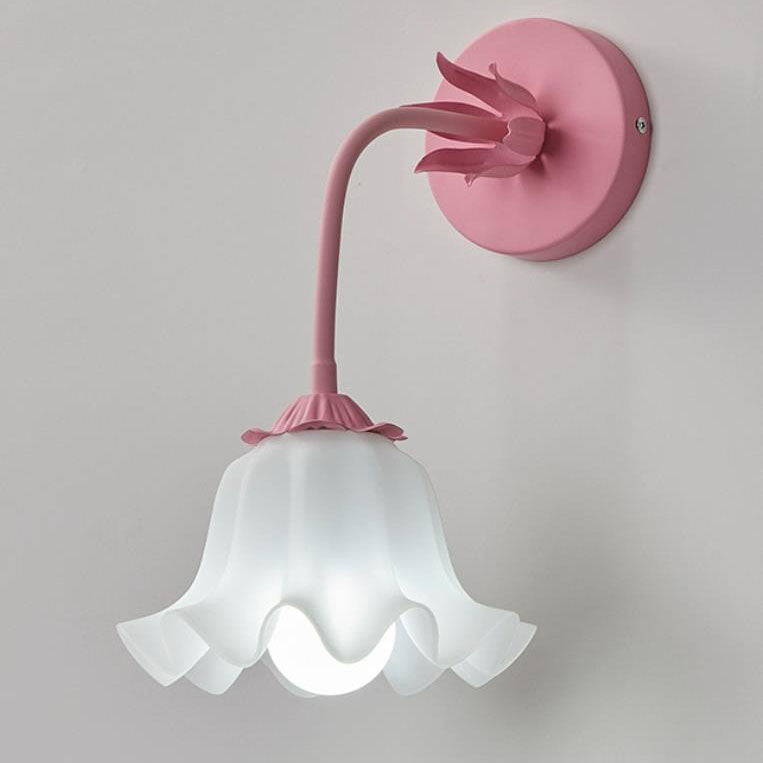 Acrylic Bell Orchid Flower Shade 1-Light Wall Sconce Lamp