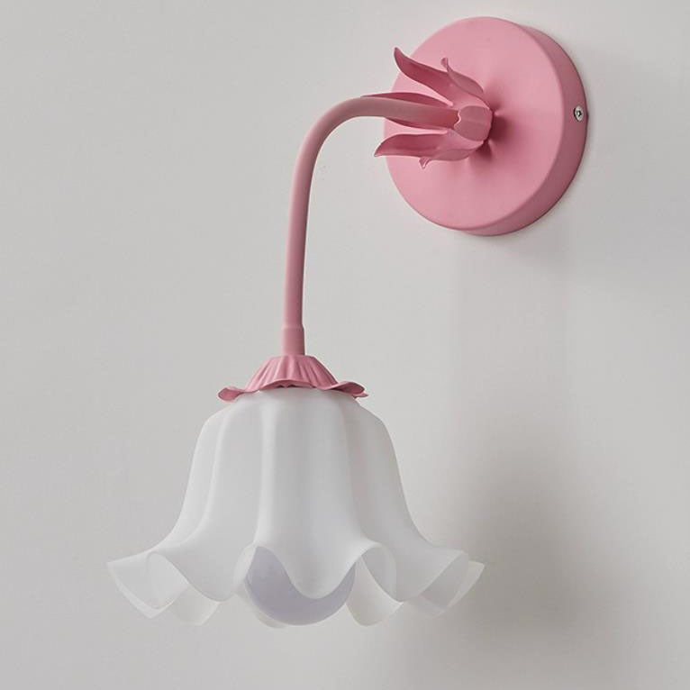 Acrylic Bell Orchid Flower Shade 1-Light Wall Sconce Lamp
