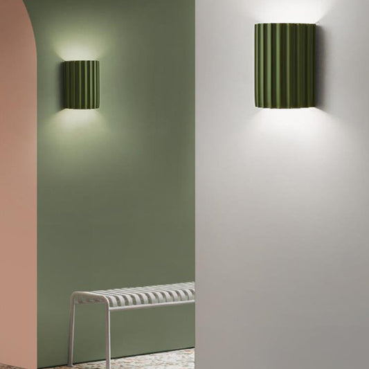 Scandinavian Resin Half Column 2-Light Wall Sconce Lamp