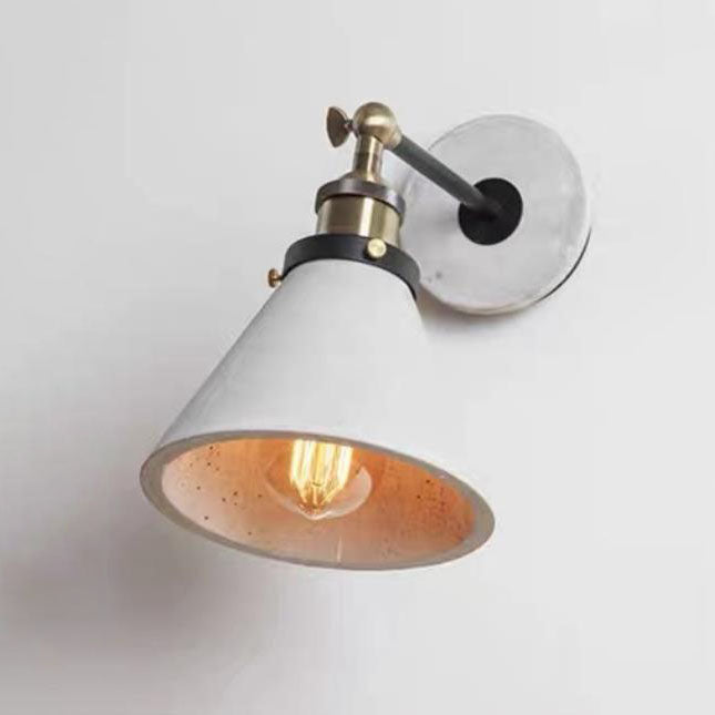 Round Flared Aluminum Cement 1-Light Wall Sconce Lamp
